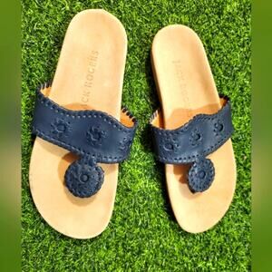 Jack Rogers Dark Blue Navajo Slip On Sandals Sz 7